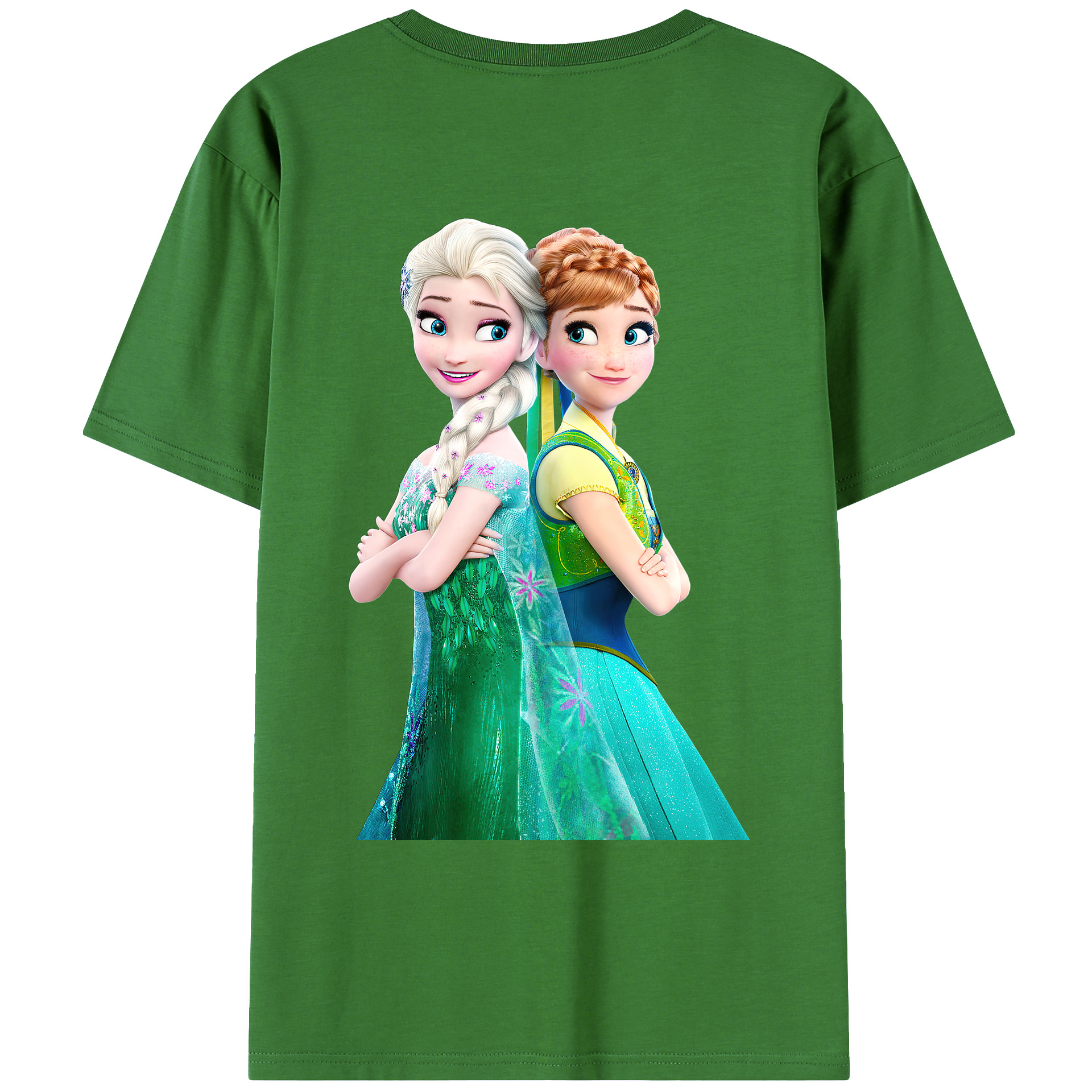 （画像用） アナと雪の女王 アンナ エルサ Frozen Anna Elsa レディース半袖Tシャツ(バックプリント)